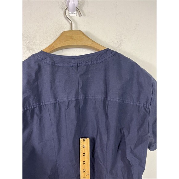 Alex Mill Kelsey Paper Poplin Short Sleeve Shirtdress In Navy Blue Midi Large - Picture 7 of 9